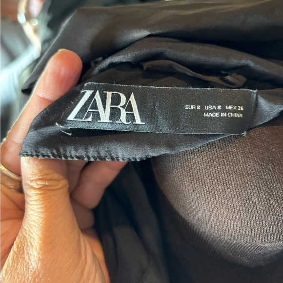 Zara Basic Black Hooded Full Zip Jacket Women’s Size S like new! - Picture 7 of 10